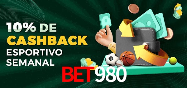 10% de bônus de cashback na bet980